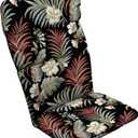 Arden Outdoor Adirondack or Rocking Chair Cushion, 20 x 17, Rain-Proof, Fade Resistant 17 x 20, Simone Black Tropical