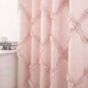 Blush Ruffle Diamond Fabric Curtain for Windows with Rod Pocket, 51 x 84 Inch, 2 Panels