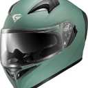 Full Face Motorcycle Helmet with Internal Tinted Visor & DOT Approved for Moped ATV Cruiser Scooter (Alpine Matt Green, Large)