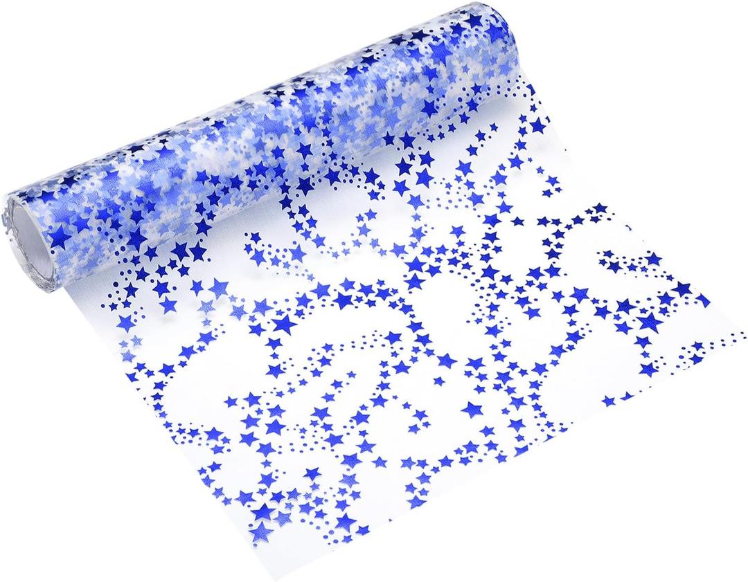 uxcell Blue Table Runner Roll, 11" x 30 Feet Sequin Foil Metallic Mesh Table Runner Decor Sparkle Foil Thin Table Decoration Centerpiece for Wedding Birthday Party Christmas