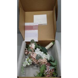 Ling's moment Dusty Rose Bridal Bouquet Cascading, Pink Wedding Bouquets for Bride, 15 Inch Bride Bouquet Orchids Artificial Wedding Flower Bouquet