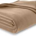 Vellux Original Queen Blanket - Soft Nylon Insulated Blanket for Bed Couch - Lightweight Machine Washable All Season - Pet Friendly Durable Wont Pill or Lint - 90x90  Beige