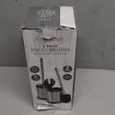 Bath Bliss Stainless Steel 2 Pack Self Closing Lid Toilet Brush and Holder, Finger Print Proof, Compact, Small Space, 6980-2PK, Silver