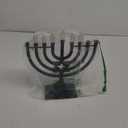 LED Electric Blue Hanukkah Menorah with Special Effects - Battery/USB Powered, Star of David, 4 Lighting/Blinking Modes, Large LED Bulbs, Chanukah Traditional Electric Menorahs - Navy Blue (Navy Blue Clear Bulbs)
