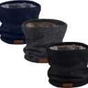 NovForth Winter Neck Warmer Men Ski, Neck Gaiter Face Scarf Women, Fleece Scarf for Men Gaiter Mask, Thick Windproof Scarves (Black Grey Navy)