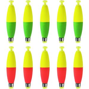 Weighted Bobbers for Fishing Floats EVA Foam Snap-on Fishing Bobbers for Crappie Bluegill Panfish Trout Catfish Bass 10 Packs, 2 inch