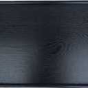 22 x 18 Inches Extra Large Solid Wood Serving Tray for Tea Coffee Table Snack Food Meals Serving Plate Kitchen Party Bar Breakfast Server with Raised Edges Black Wooden Decorative Ottoman Tray
