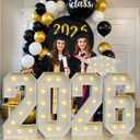 4FT Graduation Decorations 2026, Class of 2026 Numbers with Yellow Light for College High School Graduation Party