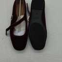 Amazon Essentials Womens Mary Jane Ballet Flat (5, Burgundy Velvet)