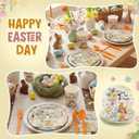Teenyyou 175 Pcs Easter Party Supplies He Is Risen Easter Religious Plate and Napkin Set He Is Risen Garden Paper Tableware Set to Serve 25 Guest Vintage Spring Disposable Dinnerware for Holiday Party