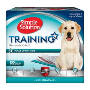 Simple Solution Puppy Training Pads – Large Leak-Proof Potty Pads for Dogs – Disposable with Odor Control and Absorbent Core for Floor Protection – 23 x 24 Inches – 100 Count Simple Solution Puppy Training Pads – Large Leak-Proof Potty Pads for Dogs – Disposable with Odor Control and Absorbent Core for Floor Protection – 23 x 24 Inches – 100 Count