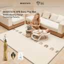 Baby Play Mat for Floor, Extra Large 79" x 55", 0.6” Thickened XPE Foam Cushion, Seamless No-Gap Design, Waterproof Non-Slip Tummy Time Crawling Surface, Reversible for Infants & Toddlers
