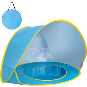 Baby Beach Tent with Puddle Pool Canopy Mini Portable Pop Up Dome Camping Set Up Outdoor Shade Shelter Sun Shade Must Haves Essentials Accessories Uv Protection Dome for Babies Kids Infant Toddlers