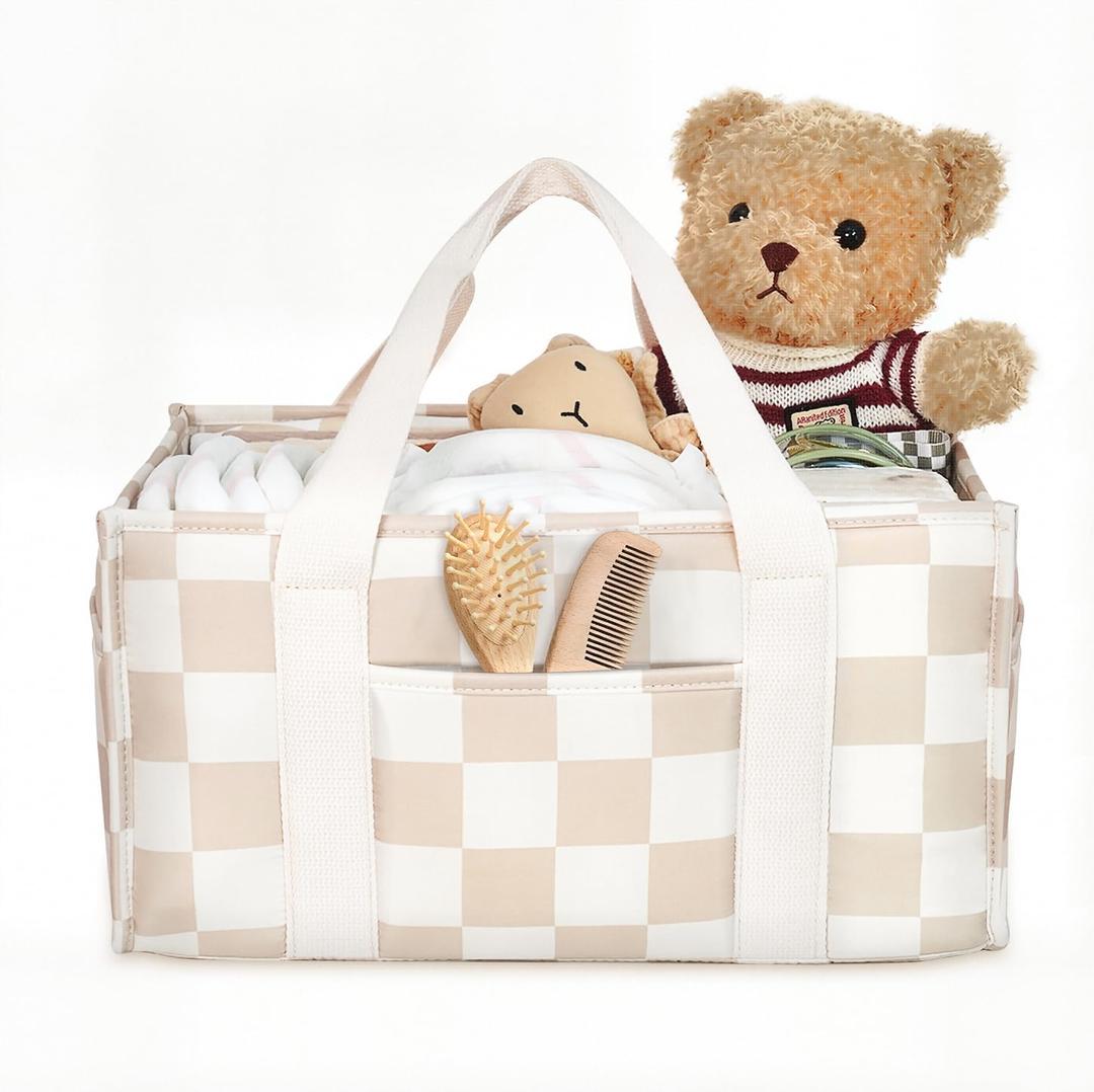 Baby Diaper Caddy Baby Diaper Caddy Organizer, Stylish Storage Basket for Newborn Essentials & Diaper Station, Baby Registry Must-Have (Beige)