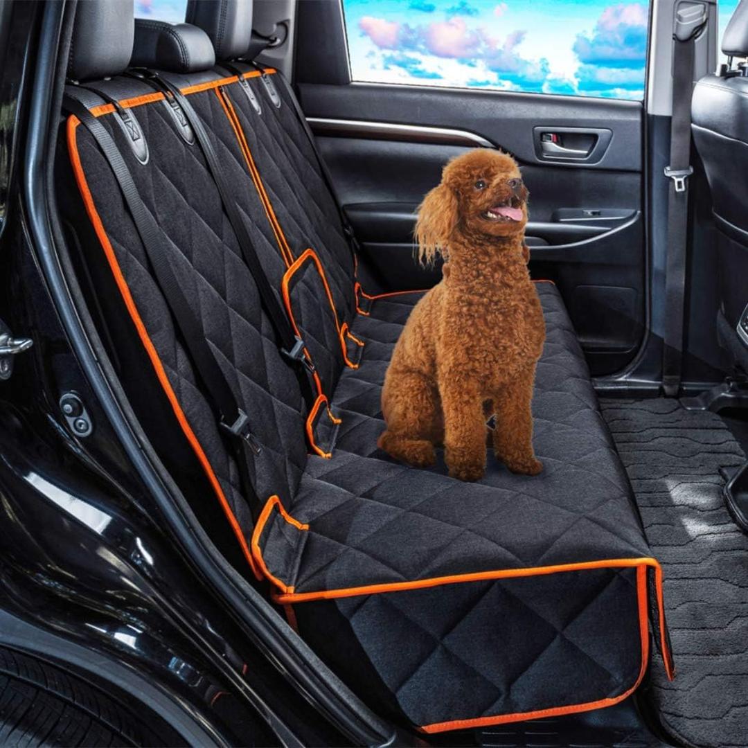 petalage Car Seat Protector, 52 x 50 for for Familay Car & Regular SUVs, 600D Heavy Duty Car Seat Cover Waterproof Dog Car Seat Cover for Back Seat, Scratch Proof Nonslip Seat Cover for Dogs in Car