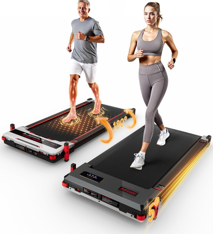 Walking Pad Treadmill, Anylife Incline Walking Pads Under Desk 330lb Capacity, 2.5HP Portable Treadmills for Home, Compact Treadmill Small Running Pad with LED Display, Remote Control