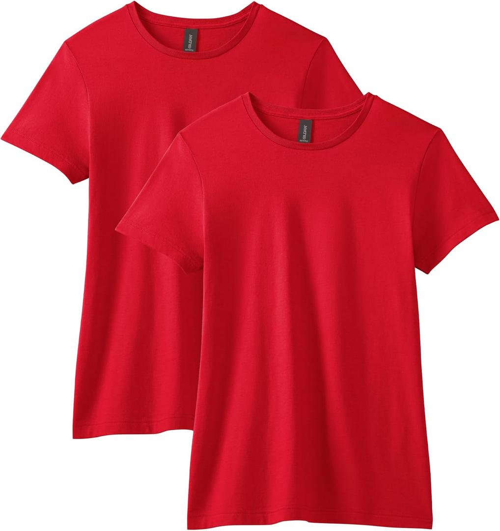 Gildan Women's Softstyle Cotton T-Shirt, Style G64000l, Multipack (Large, Red (2-pack))