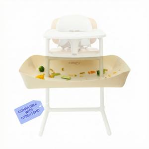 CATCHY -Food Catcher- Compatible with Cybex Lemo High Chair +12 Other High Chairs -Highchair Sold Separately- Baby & Toddler Food & Mess Catcher -Premium Linen Inspired- Under High Chair Accessory, Sandstone, For Cybex Lemo