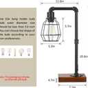 CONCA Industrial Steampunk Table Lamp, Edison Bulb, Metal, A-Black, 19.6x11.7x5.35 inches, 3 lbs, E26 Base, 800 Lumen, 120V A-Black