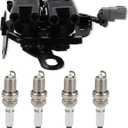 JDMON 1PC Ignition Coil and 4PC Spark Slugs Compatible with Hyundai Elantra 2007-2012, Kia Soul 2010-2011 Replacement for UF-593, 2730123900, 2.0L