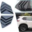 BOYUER for Nissan Rogue 2021-2026 Racing Style Rear Side Window Louvers Sport Style Scoop Louvers Cover Blinds Cool Exterior Decoration-Bright Black