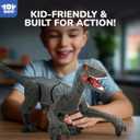STEAM Life Remote Control Dinosaur Toys for Kids 3-5 4-7 8-12, Large Rechargeable Velociraptor RC Dino with Walking, Lights & Sounds, Realistic Jurassic Toy Birthday Gifts for Boys Girls