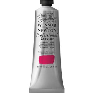 Winsor & Newton Professional Acrylic Paint, 60ml (2-oz) Tube, Permanent Rose