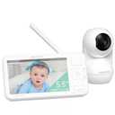Momcozy Video Baby Monitor, 5.5 1080P Full HD Baby Monitor with Camera No WiFi, Infrared Night Vision, 5800mAh 120-hrs Battery, ECO, VOX, 2-Way Audio, 1640ft Range, Record and Rewind Locally, BM03