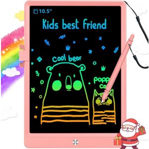 LCD Writing Tablet Doodle Board,10.5 inch Colorful Drawing Pad,Electronic Drawing Tablet, Drawing Pads,Travel Gifts for Kids Ages 3 4 5 6 7 8 Year Old Girls Boys (Pink)