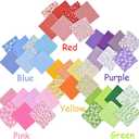 42Pcs 10"x10" Quilting Cotton Fabric Squares Sheets Pre-Cut Multi-Color Design Printed Floral Craft Fabric for DIY Sewing Scrapbooking Quilting Craft Patchwork (Red/Pink/Yellow/Green/Blue/Purple)