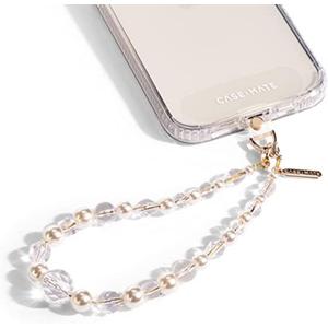 Case-Mate Phone Charm with Beaded Pearls and Crystals - Detachable Anti Theft Strap - Hands-Free iPhone Wrist Strap for Women - Phone Chain Wristlet for Galaxy, Pixel and More - Crystal Pearl