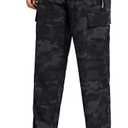 Libin Women's Cargo Joggers Lightweight Quick Dry Hiking Pants Athletic Lounge Casual TravelRegular (Large, Camo Black)