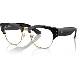 Ray-Ban Unisex Sunglasses Black On Gold Frame, Clear/Blue Lenses, 50MM (Black)