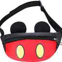 Cute Kids Fanny Pack for Little Kids Toddler Waist Bag Children's Mouse Canvas Baby Fanny Pack (Red)