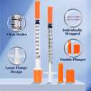 1ml 30G 5/16 Inch 8mm Syringe, U-100 Lab Syringes Individually Wrapped, Pack of 100