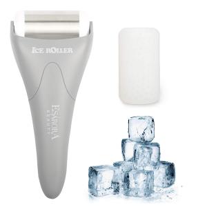 ESARORA Ice Roller for Face & Eye, Puffiness, Migraine, Pain Relief and Minor Injury, Skin Care Products with 2 Roller (Plastic & Stainless Steel) (Two Roller - Grey)