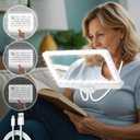 Rechargeable Hands-Free Magnifying Glass with Light for Reading 5X Lighted Magnifying Glass with Neck Wear,43 Bright LED Large Flexible Gooseneck Magnifier for Seniors for Newspaper