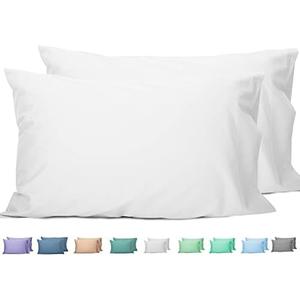 Sunflower King Pillowcases Set of 2, 100% Cotton King Pillow Cases 2, 20×40 inches Bright White, Soft and Breathable