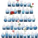 Glass Bud Vases Set of 40 PCS, Small Flower Vases for Wedding Centerpiece Table Decoration, Vintage Vase in Bulk for Flower Arrangements, Mini Vase for Birthday Party, Festival Home Decor, Blue