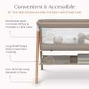 Delta Children Bondi Beechwood By The Bed Bassinet with PureAir Breathable Mesh Sheet and FSC-Certified Wood, Tan