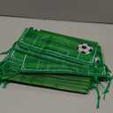 Shappy Pack of 16 Soccer Drawstring Bags for Party Favors 12 x 10 Inch Treat Candy Goodie Gifts Bags Team Supplies Sport Birthday Party Favors (Green)