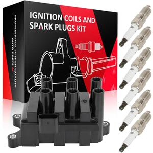 SCITOO 1 ignition coils + 6 iridium Spark Plugs,for Mercury Sable 3.0L 2001-2005,for Mercury Monterey 4.2L 2004-2007,for Ford for F-150 4.2L 2001-2008 DG485 C1312 E260