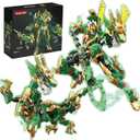 Dragon Rising Mech Building Sets for Adults,Mecha Suit 2-in-1 Transforming Robot Building Blocks Toy,Transform Action Figure Building Kits Models, for Kids Boys Ages 8-14 Year