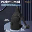 JASGOOD Sling Bag for Men Women, Crossbody Bag Faux Leather Fanny Pack Waterproof Chest Bag Backpack for Travel,Hiking