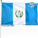 Guatemala Flag 3x5 ft Outdoor  Bandera de Guatemala Guatemalan National Flag, Double Sided 3 Ply Heavy Duty Polyester Banner with Brass Grommets for Home and Outdoor Decoration, 4 Rows Stitching