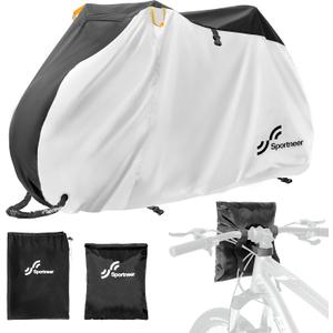 Sportneer Bike Cover: 190T Waterproof Outdoor Bicycle Covers with Anti-theft Lock Holes and Storage Bag, Covers Rain Sun UV Dust Wind proof for Mountain Road Electric Bike