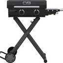 Charbroil 22" Performance Series Folding Cart 2-Burner Portable Propane Gas Griddle, Black - 463711223