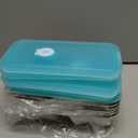 Stainless Steel Snack Containers, 6-Pack Reusable Grab and Go Containers with Leakproof Lids, Dual Compartment Bento Box for Travel, Camping & Lunch Prep (6PCS-Ocean Blue)