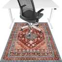 Office Chair Mat for Hardwood Floor & Tile Floor, 36"X 48" Heavy Duty Desk Chair Mat for Hard Floors, Under Desk Rug for Rolling Computer Chair, Anti Slip, Low Pile Carpet Floor Protector-Brown Red