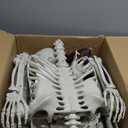 5.4FT Halloween Full Body Skeleton Decorations with Glowing Eyes, Life Size Skeleton with Movable Joints for Halloween Decorations Indoor/Outdoor Haunted Houses